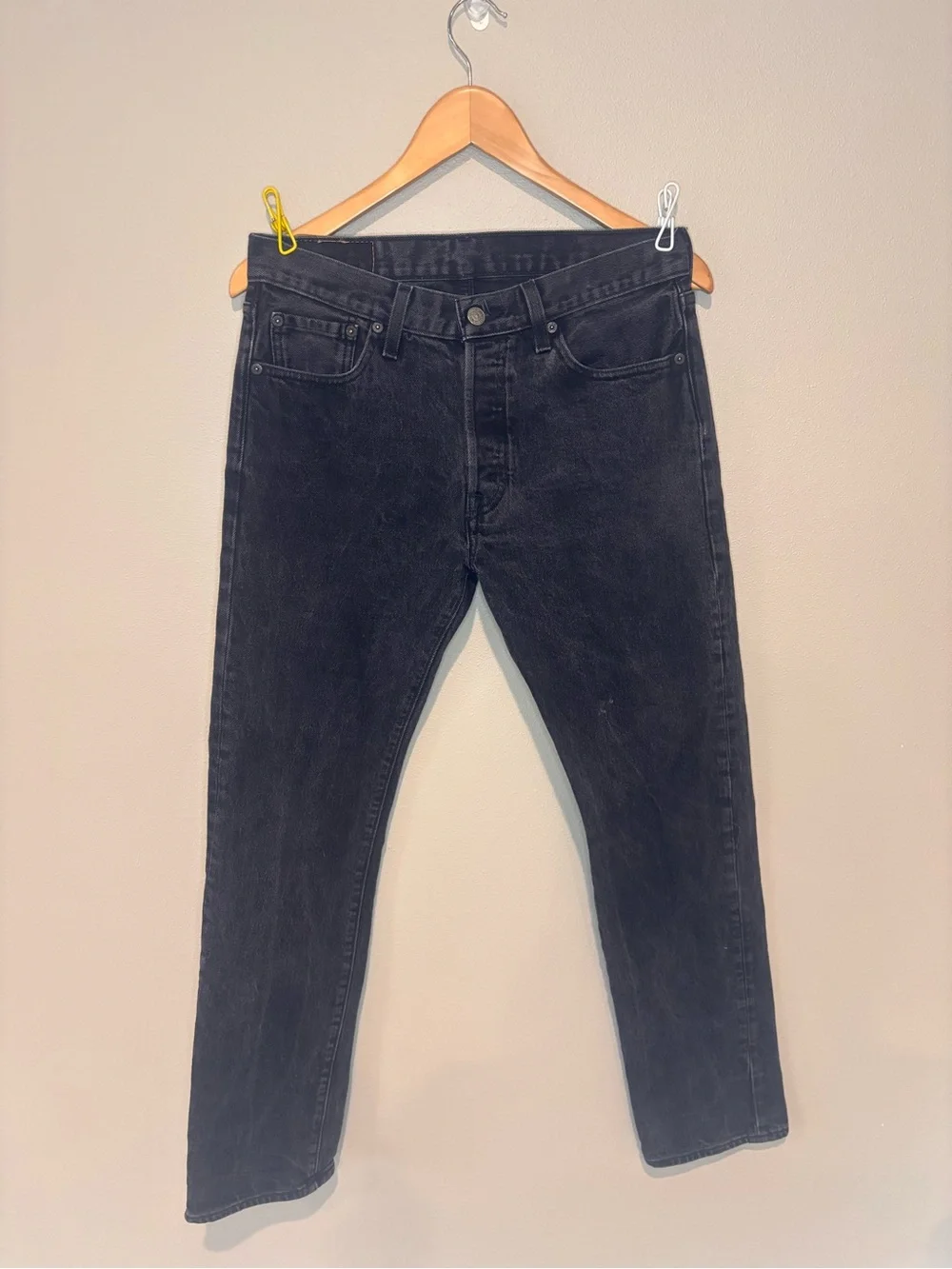 LEVI’S Men's Black 501 Relaxed Straight Jeans Size 30x32 EUC